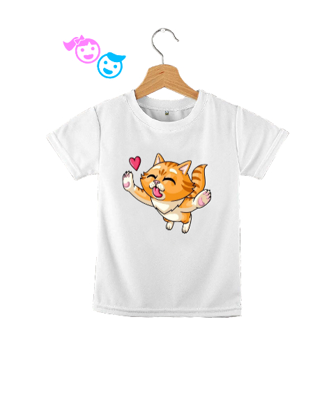 Tisho - Kalpten sarılan sevimli kedi Beyaz Çocuk Unisex