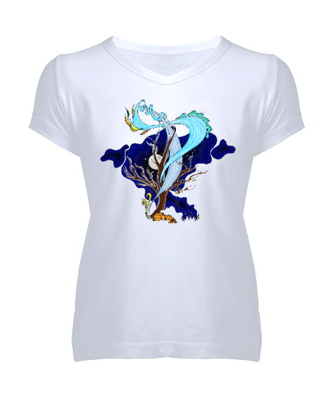 Tisho - Kamp Ateşi - Kadın V Yaka T-Shirt Kadın V Yaka Tişört