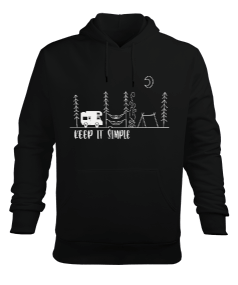 Kamp - Outdoor Karavan Keep it Simple Erkek Kapüşonlu Hoodie Sweatshirt