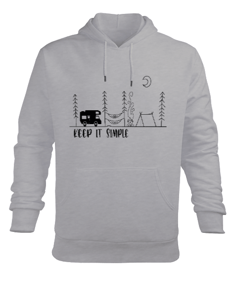 Tisho - Kamp - Outdoor Karavan Keep it Simple Erkek Kapüşonlu Hoodie Sweatshirt