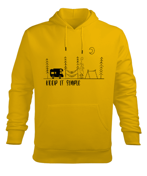Tisho - Kamp - Outdoor Karavan Keep it Simple Erkek Kapüşonlu Hoodie Sweatshirt