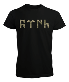 Kamuflaj Desenli Göktürkçe Türk Tişört Erkek Tişört - Tisho