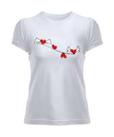  Kanatlı kalp Beyaz Kadın Tişört - Tisho