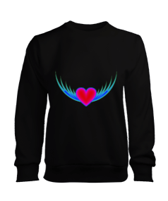 Kanatlı Kalp Figürlü Kadın Sweatshirt - Tisho