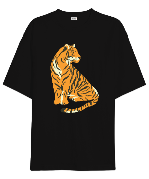 Tisho - Kaplan Figürlü Oversize Unisex Tişört