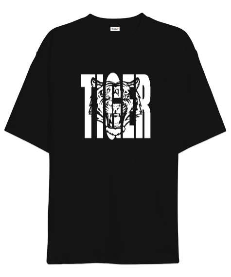 Tisho - Kaplan - Tiger Siyah Oversize Unisex Tişört
