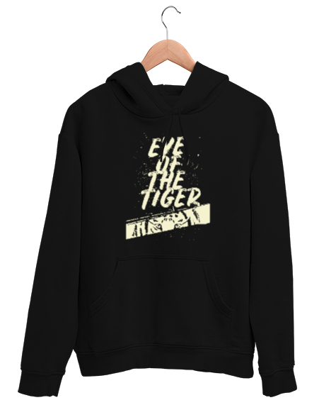 Tisho - Kaplanın Gözleri - Eye Of The Tiger Siyah Unisex Kapşonlu Sweatshirt