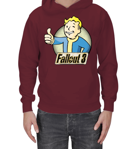 Tisho - Kapşonlu Fallout 3 desenli Erkek Kapşonlu