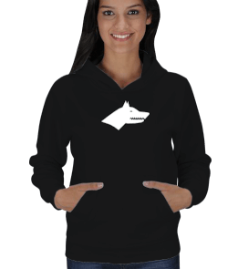 Kapşonlu Göktürk Bayrağı Fermuarsız Kadın Kadın Kapşonlu - Tisho