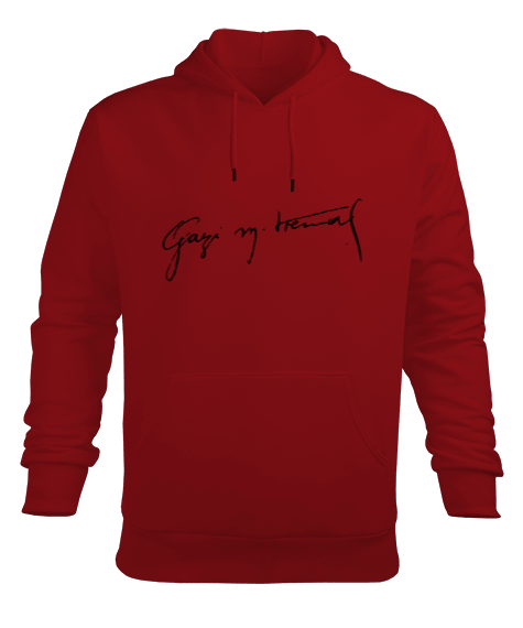 Tisho - Kapüşonlu Atatürk imzalı Erkek Kapüşonlu Hoodie Sweatshirt