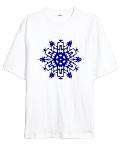 Tisho - Kar Tanesi Baskılı Oversize Unisex Tişört