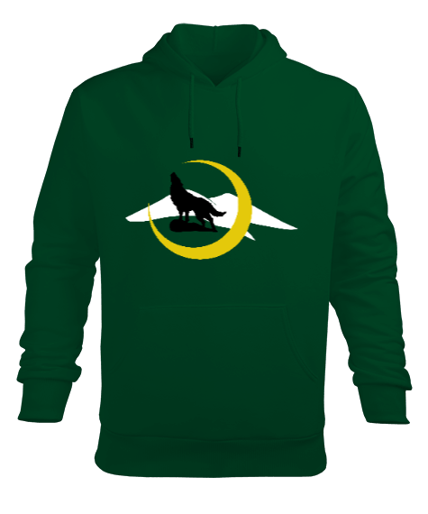 Karaçay Bayrağı, Karaçay logosu. Erkek Kapüşonlu Hoodie Sweatshirt - Tisho