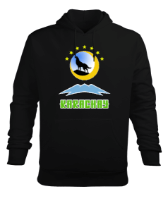 Karaçay Bayrağı, Karaçay logosu. Erkek Kapüşonlu Hoodie Sweatshirt - Tisho