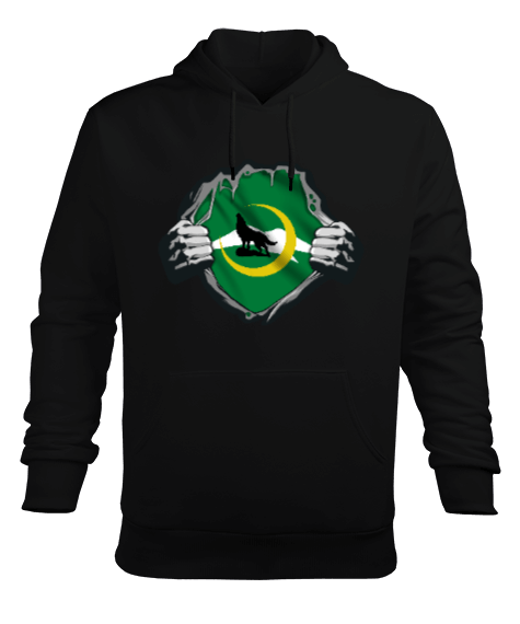 Karaçay Bayrağı,karaçay çerkesya logosu. Erkek Kapüşonlu Hoodie Sweatshirt - Tisho