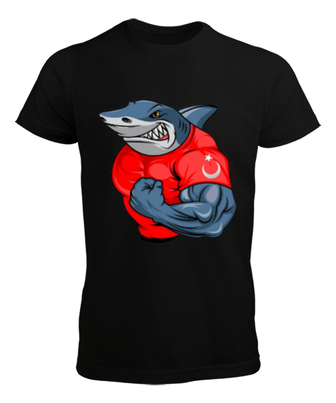 Tisho - Karadenizli köpek balığı Siyah Erkek Tişört