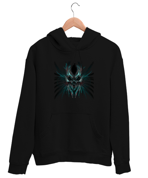 Tisho - Karanlık İskelet - Dark Siyah Unisex Kapşonlu Sweatshirt