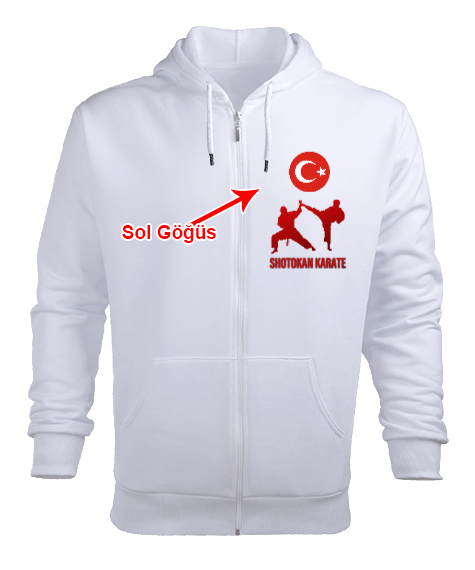 Tisho - Karate Fermarlı Sweatshirt Kapşonlu Erkek Kapşonlu Fermuarlı