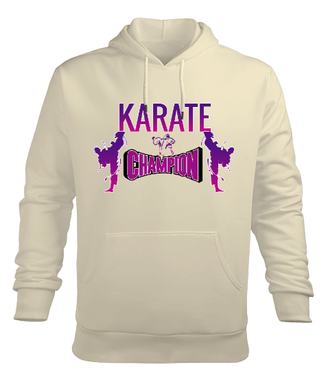 Tisho - KARATE ŞAMPİYONU VE TEKME FİGÜRLÜ SWEATSHIRT Erkek Kapüşonlu Hoodie Sweatshirt