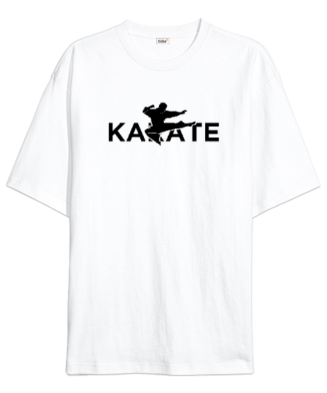 Tisho - Karate V4 Beyaz Oversize Unisex Tişört