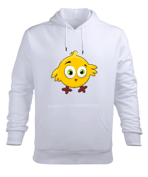 Tisho - karikatür tarzı sevimli kuş Erkek Kapüşonlu Hoodie Sweatshirt