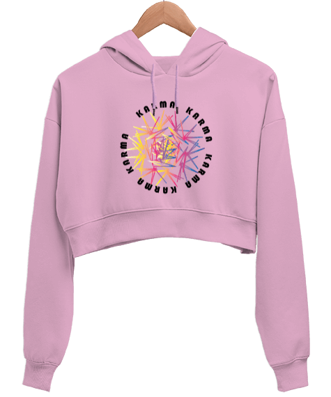 Tisho - karma crop hoodie Kadın Crop Hoodie Kapüşonlu Sweatshirt