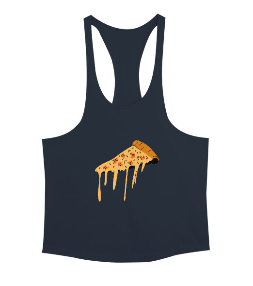 Tisho - Kaşarı erimiş leziz pizza dilimi fitness gym motivasyon Füme Erkek Tank Top Atlet