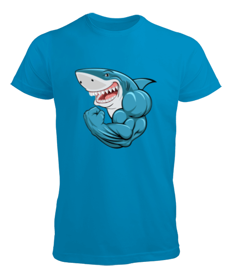 Tisho - Kaslı fitness köpek balığı Erkek Tişört