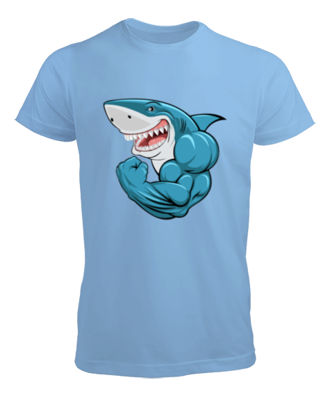 Tisho - Kaslı fitness köpek balığı Erkek Tişört