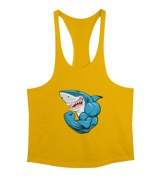 Tisho - Kaslı köpek balığı Erkek Tank Top Atlet