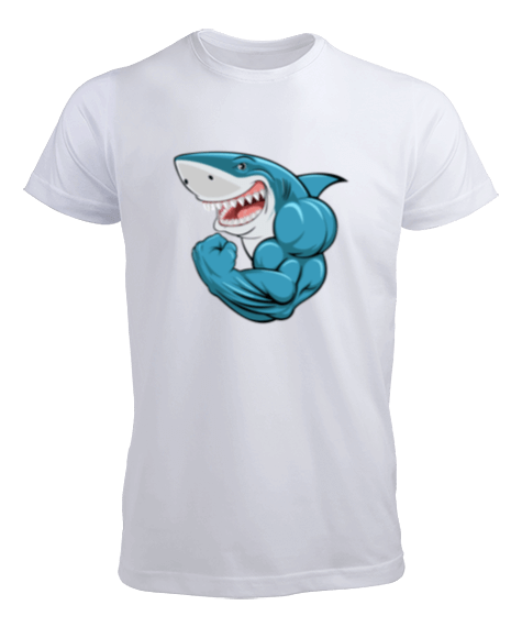 Tisho - Kaslı sporcu köpek balığı Erkek Tişört