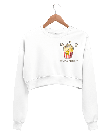 Tisho - KAWAİİ POPCORN Kadın Crop Sweatshirt