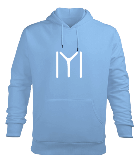 Kayı Boyu Türk Göktürk Türkiye Baskılı Buz Mavisi Erkek Kapüşonlu Hoodie Sweatshirt - Tisho
