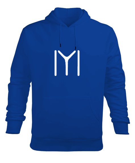 Kayı Boyu Türk Göktürk Türkiye Baskılı Saks Mavisi Erkek Kapüşonlu Hoodie Sweatshirt - Tisho