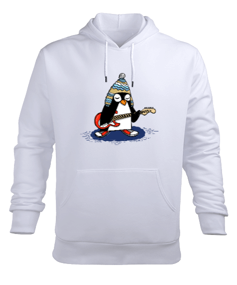 Tisho - Kaykaycı pengu Erkek Kapüşonlu Hoodie Sweatshirt