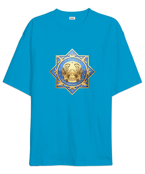 Tisho - Kazakistan, Kazakhstan Arma Turkuaz Oversize Unisex Tişört