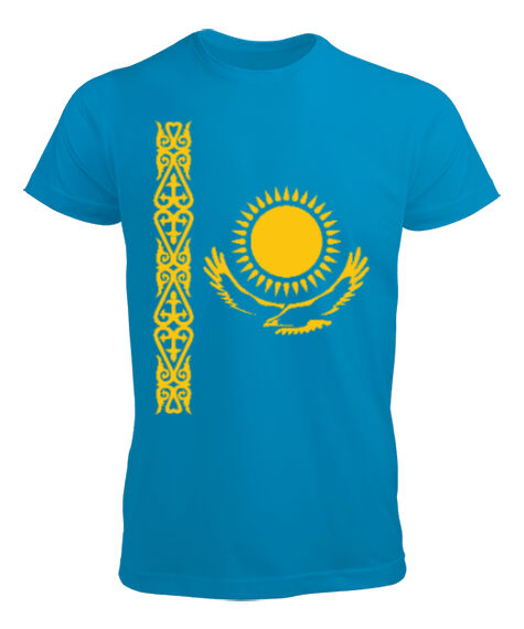 Tisho - Kazakistan, Kazakhstan V3 Turkuaz Erkek Tişört