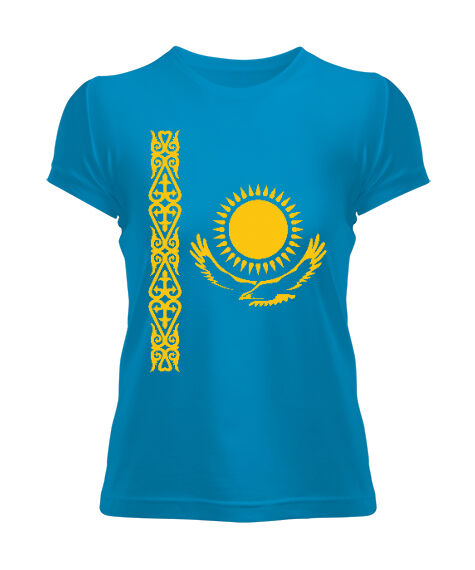 Tisho - Kazakistan, Kazakhstan V3 Turkuaz Kadın Tişört