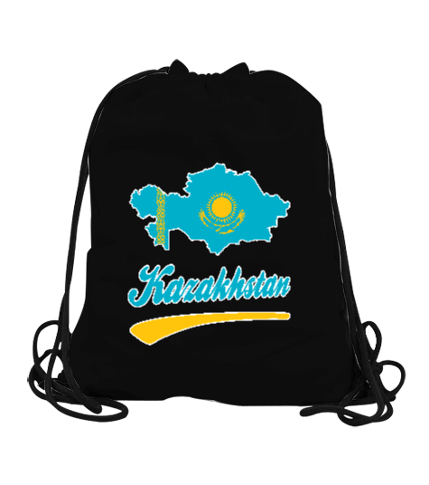 Tisho - Kazakistan,Kazakhstan,Kazakistan Bayrağı,Kazakistan haritası,Kazakhstan flag. Büzgülü Spor Çanta