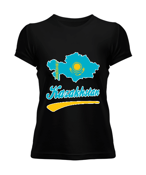 Tisho - Kazakistan,Kazakhstan,Kazakistan Bayrağı,Kazakistan haritası,Kazakhstan flag. Kadın Tişört