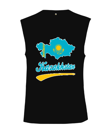 Tisho - Kazakistan,Kazakhstan,Kazakistan Bayrağı,Kazakistan haritası,Kazakhstan flag. Kesik Kol Unisex Tişört