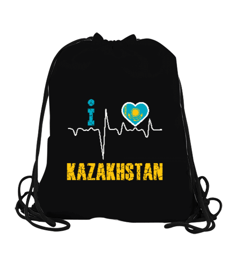 Tisho - Kazakistan,Kazakhstan,Kazakistan Bayrağı,Kazakistan logosu,Kazakhstan flag. Büzgülü Spor Çanta