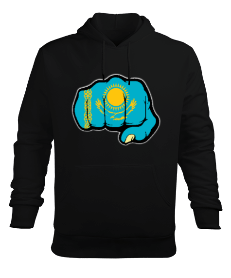 Kazakistan,Kazakhstan,Kazakistan Bayrağı,Kazakistan logosu,Kazakhstan flag. Erkek Kapüşonlu Hoodie Sweatshirt - Tisho