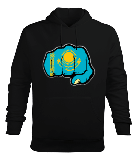 Tisho - Kazakistan,Kazakhstan,Kazakistan Bayrağı,Kazakistan logosu,Kazakhstan flag. Erkek Kapüşonlu Hoodie Sweatshirt