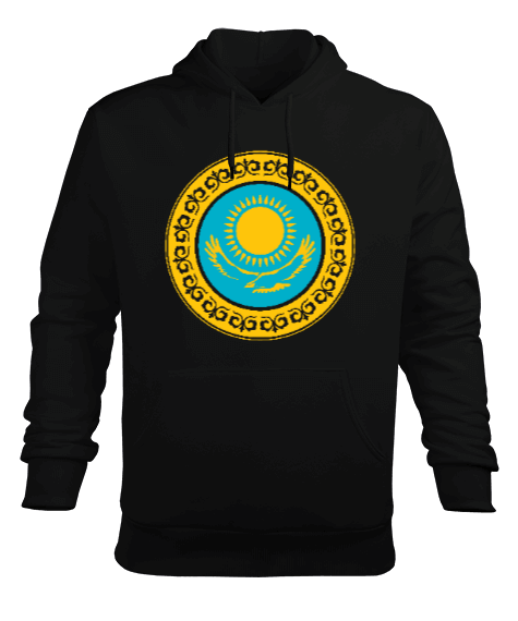 Kazakistan,Kazakhstan,Kazakistan Bayrağı,Kazakistan logosu,Kazakhstan flag. Erkek Kapüşonlu Hoodie Sweatshirt - Tisho