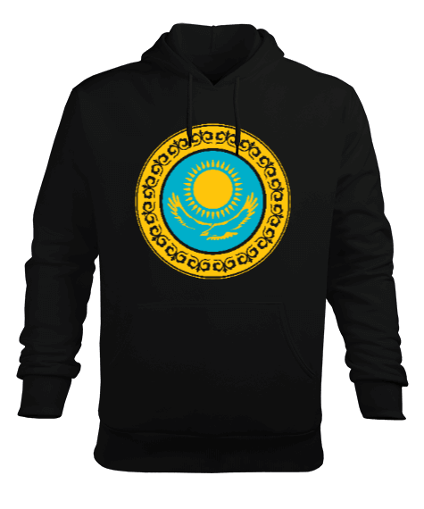 Tisho - Kazakistan,Kazakhstan,Kazakistan Bayrağı,Kazakistan logosu,Kazakhstan flag. Erkek Kapüşonlu Hoodie Sweatshirt