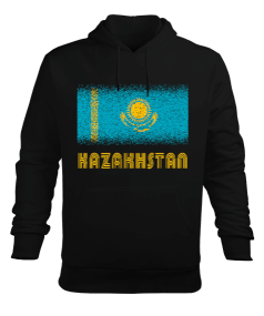 Kazakistan,Kazakhstan,Kazakistan Bayrağı,Kazakistan logosu,Kazakhstan flag. Erkek Kapüşonlu Hoodie Sweatshirt - Tisho