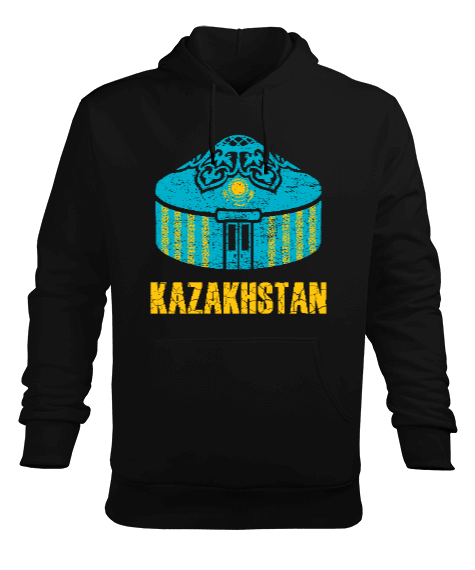 Kazakistan,Kazakhstan,Kazakistan Bayrağı,Kazakistan logosu,Kazakhstan flag. Erkek Kapüşonlu Hoodie Sweatshirt - Tisho