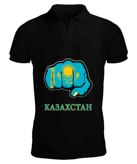 Tisho - Kazakistan,Kazakhstan,Kazakistan Bayrağı,Kazakistan logosu,Kazakhstan flag. Erkek Kısa Kol Polo Yaka