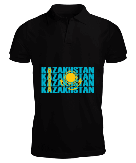 Tisho - Kazakistan,Kazakhstan,Kazakistan Bayrağı,Kazakistan logosu,Kazakhstan flag. Erkek Kısa Kol Polo Yaka