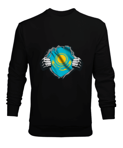 Tisho - Kazakistan,Kazakhstan,Kazakistan Bayrağı,Kazakistan logosu,Kazakhstan flag. Erkek Sweatshirt